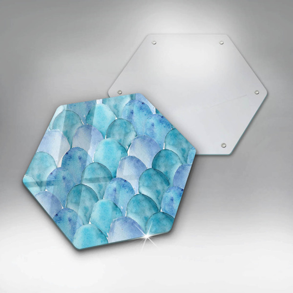 Chopping board glass Watercolor scales