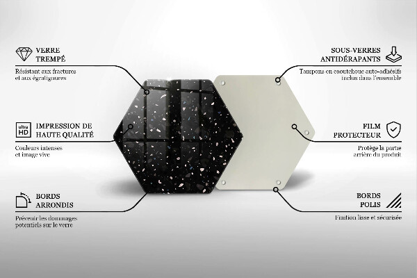 Chopping board glass Dark stone
