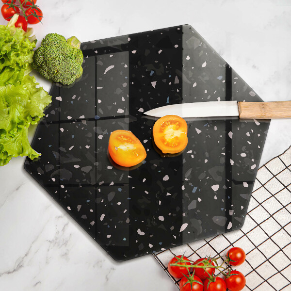 Chopping board glass Dark stone