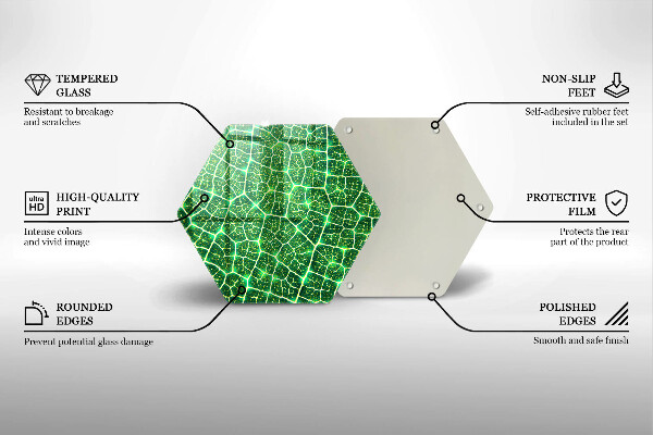 Chopping board glass Leaf structure