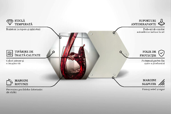 Kitchen worktop protector Glass and red wine