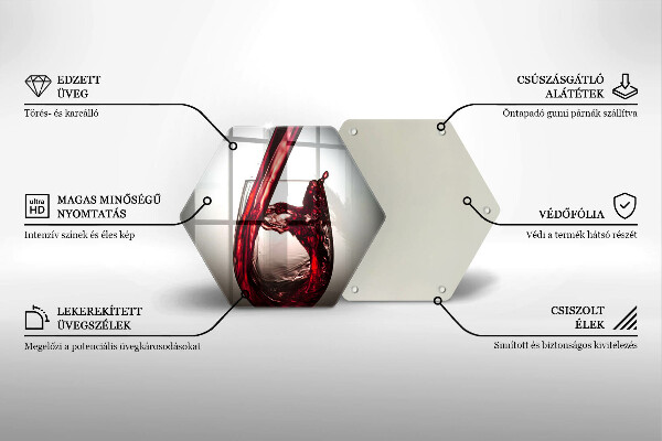 Kitchen worktop protector Glass and red wine