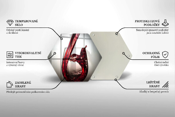 Kitchen worktop protector Glass and red wine