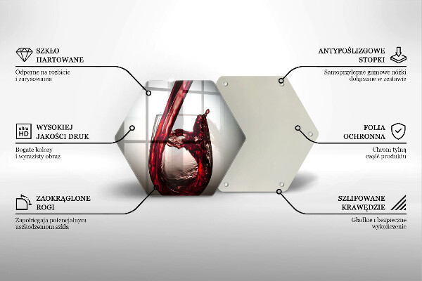 Kitchen worktop protector Glass and red wine