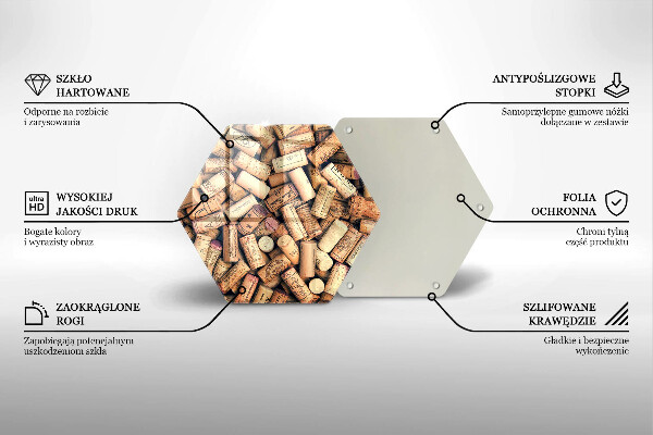 Kitchen worktop protector Wine corks pattern