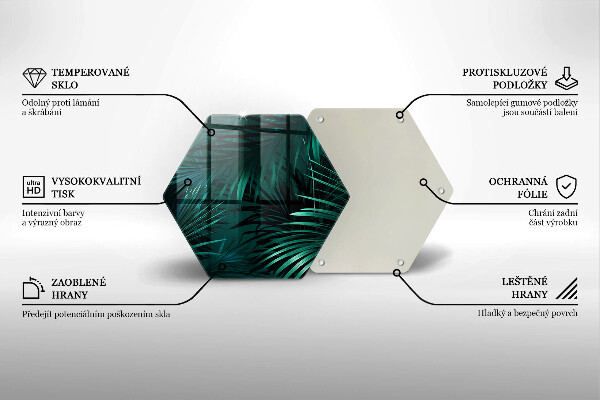 Chopping board glass Wild jungle leaves
