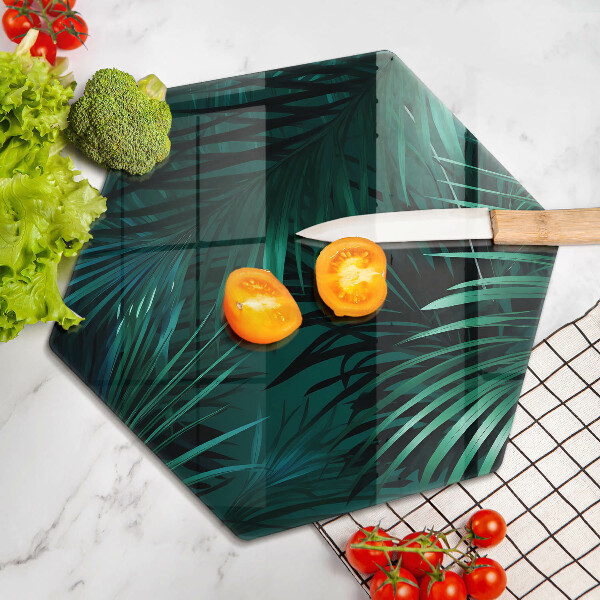 Chopping board glass Wild jungle leaves