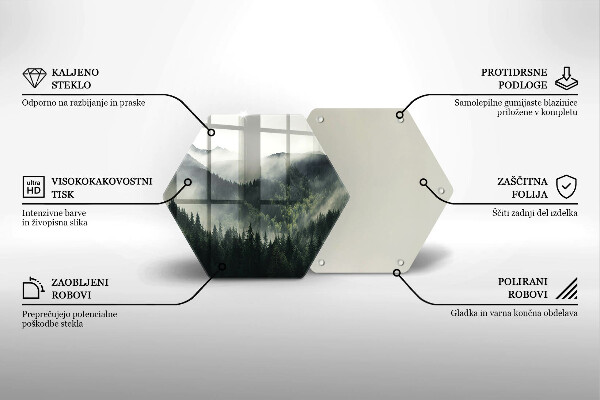 Chopping board glass Land and fog landscape
