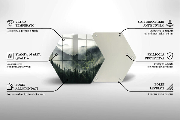 Chopping board glass Land and fog landscape
