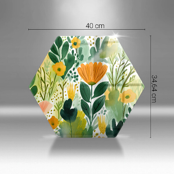 Chopping board glass Painted flowers