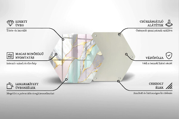 Chopping board glass Pastel marble