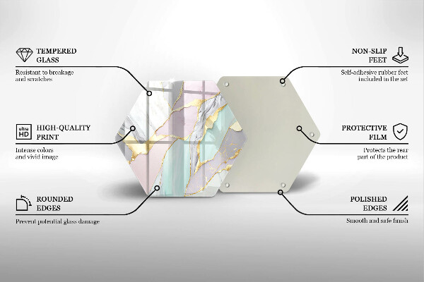 Chopping board glass Pastel marble