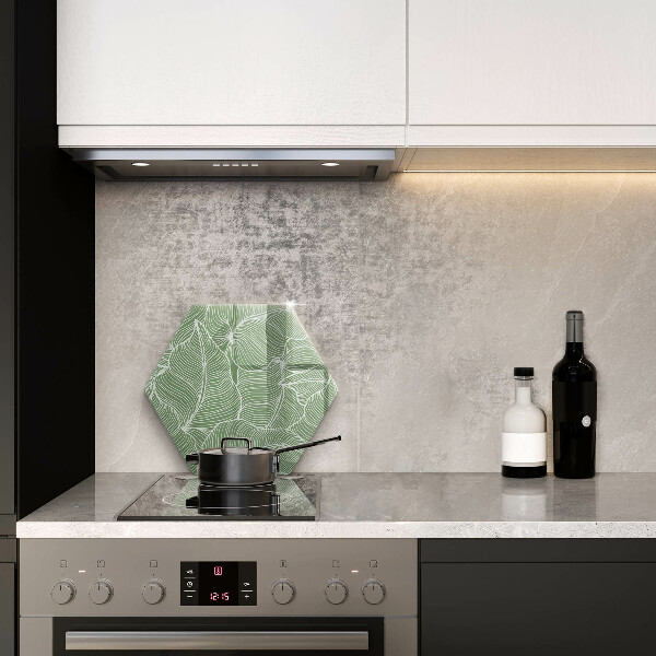 Chopping board glass Linear leaves
