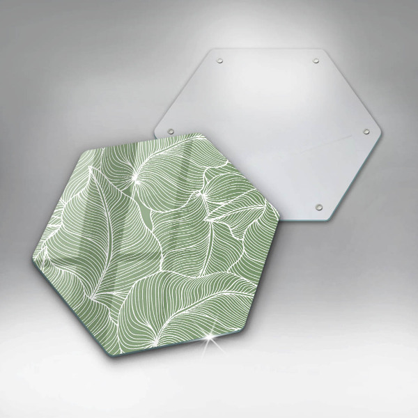 Chopping board glass Linear leaves