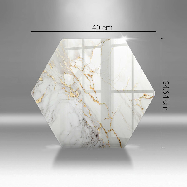 Chopping board glass Light marble with gold