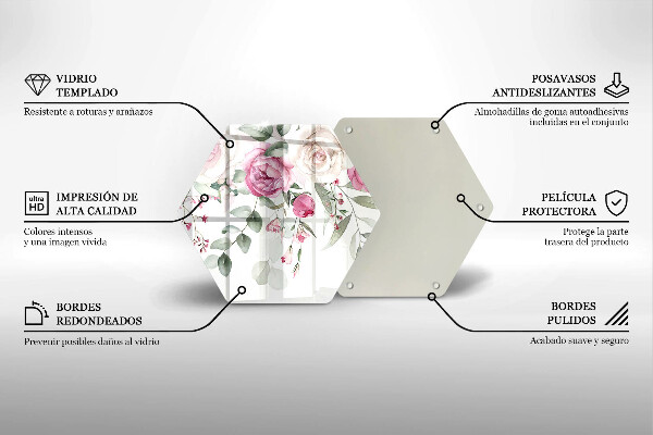 Chopping board glass Watercolor roses