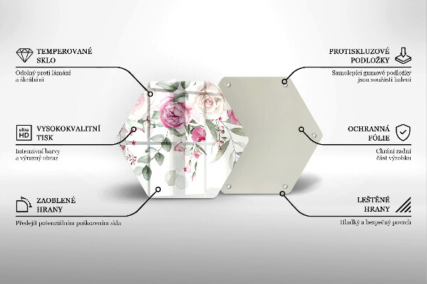 Chopping board glass Watercolor roses