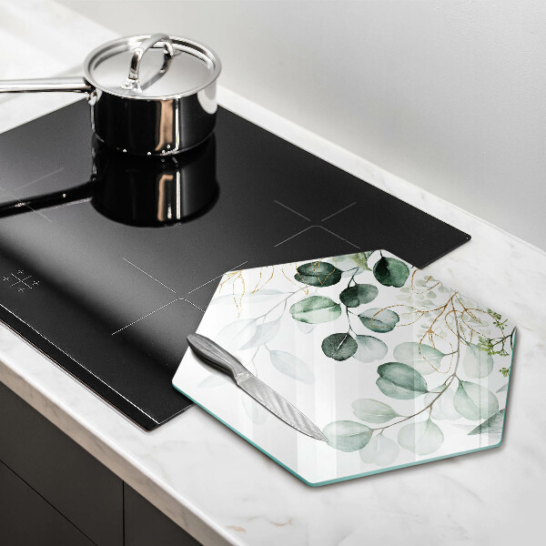 Chopping board glass Painted plants