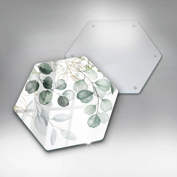 Chopping board glass Painted plants