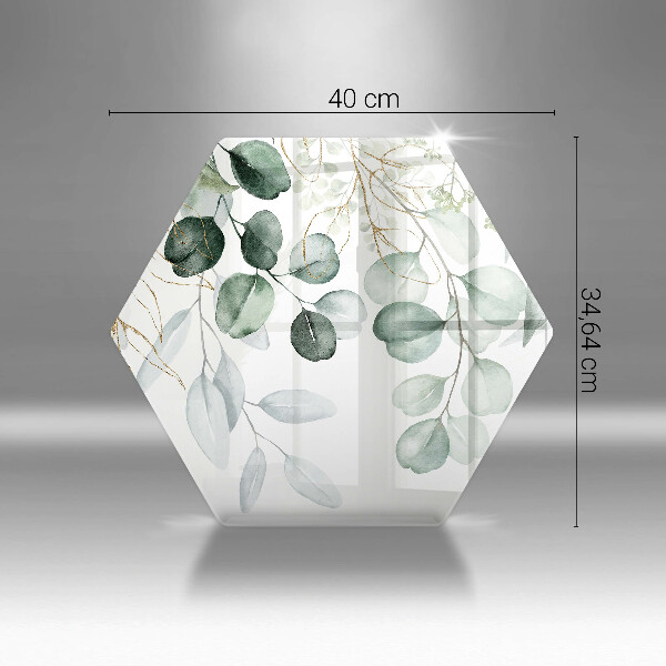 Chopping board glass Painted plants