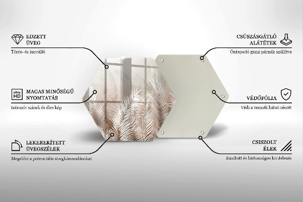 Chopping board glass Boho leaf vegetation