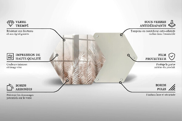 Chopping board glass Boho leaf vegetation