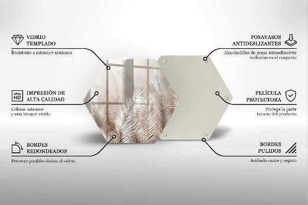 Chopping board glass Boho leaf vegetation