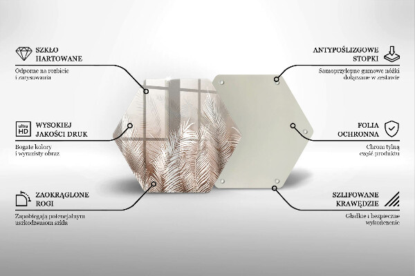 Chopping board glass Boho leaf vegetation