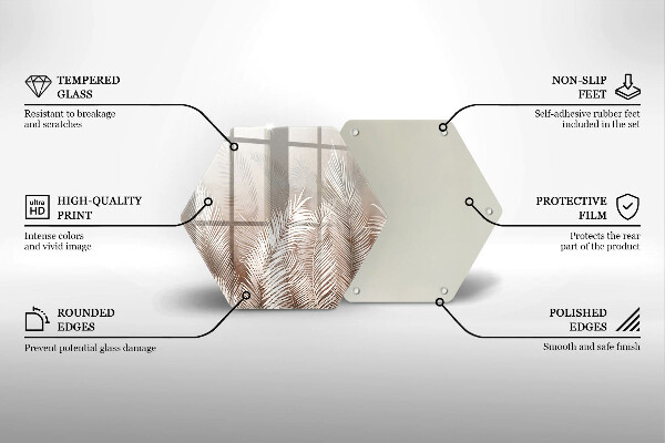 Chopping board glass Boho leaf vegetation