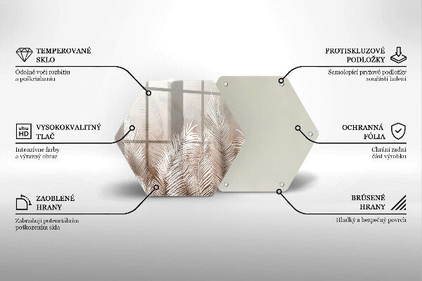 Chopping board glass Boho leaf vegetation