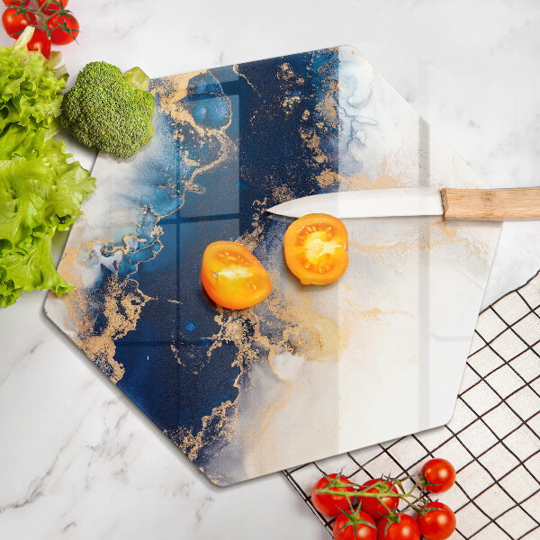 Chopping board glass Abstraction with blue