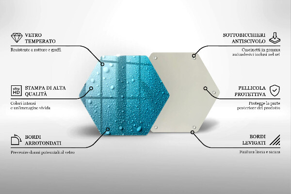 Chopping board glass Drops of water