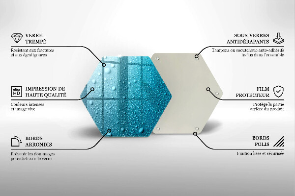 Chopping board glass Drops of water