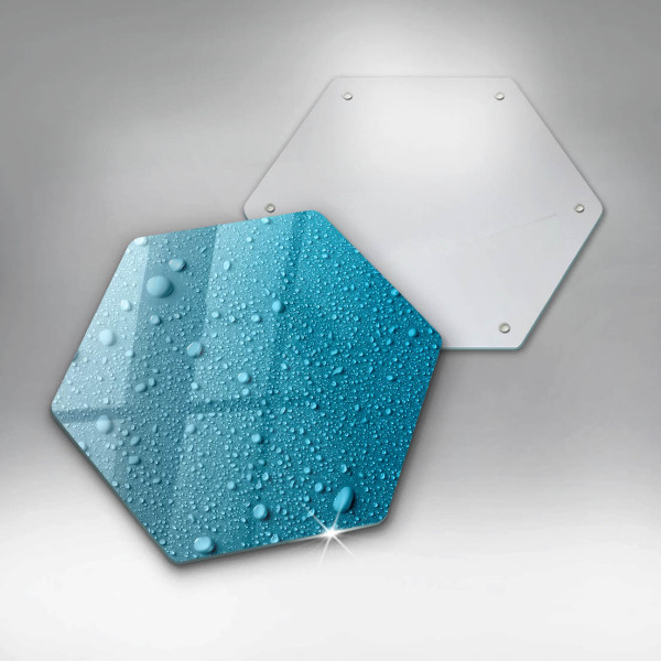 Chopping board glass Drops of water