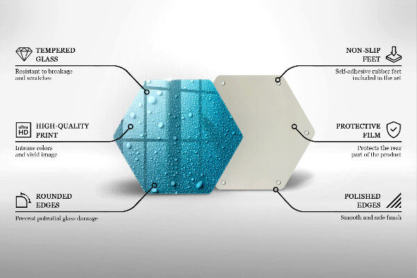 Chopping board glass Drops of water