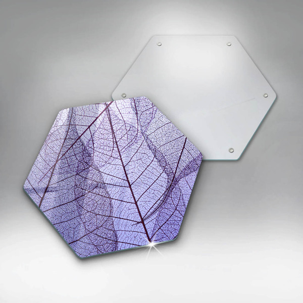 Chopping board glass Leaves with veins