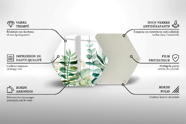 Chopping board glass Plant leaves illustration