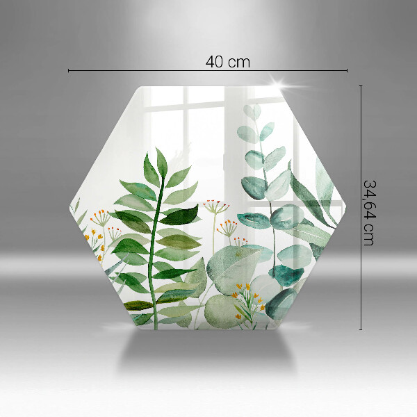 Chopping board glass Plant leaves illustration