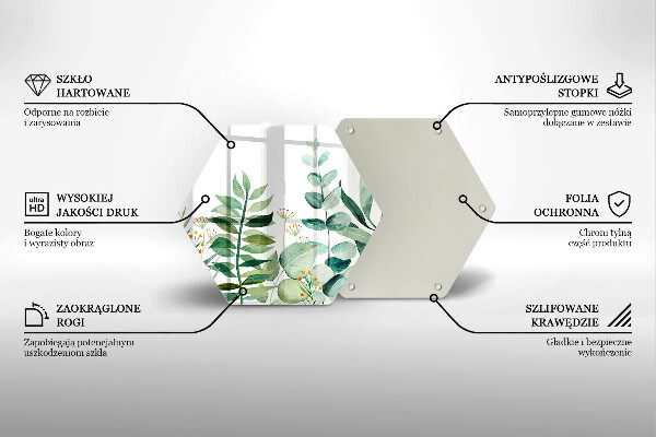 Chopping board glass Plant leaves illustration