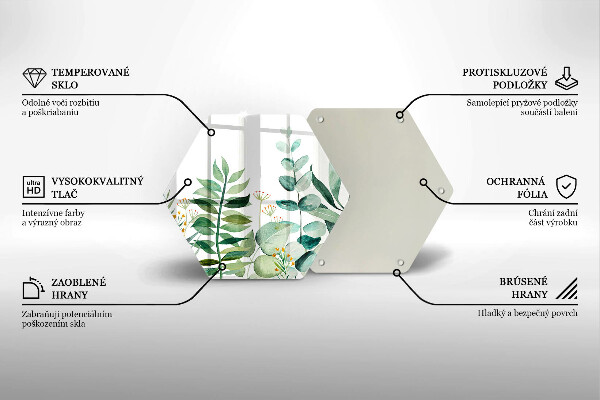 Chopping board glass Plant leaves illustration