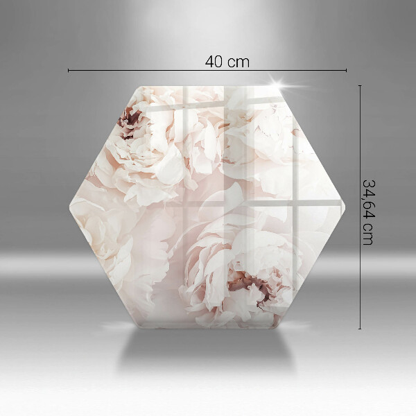 Chopping board glass Pastel peonies