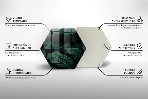 Chopping board glass Dark leaves