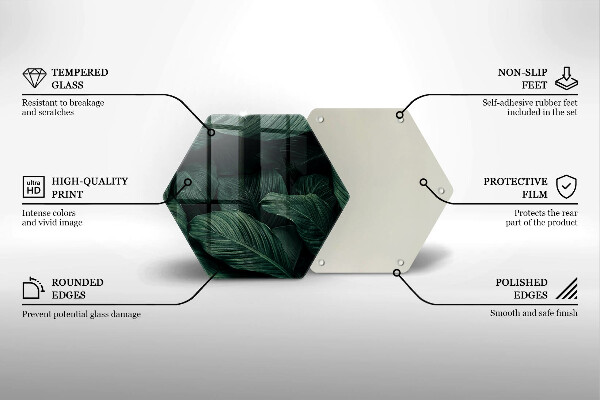 Chopping board glass Dark leaves