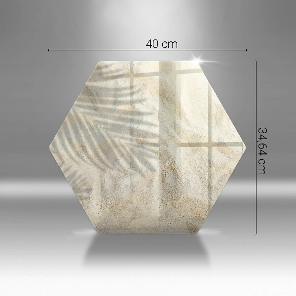 Chopping board glass Palm sand and leaves