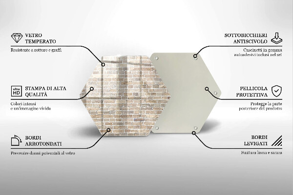 Chopping board glass Wall bright bricks