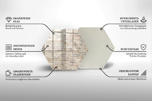 Chopping board glass Wall bright bricks