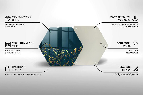 Chopping board glass Abstract mountains