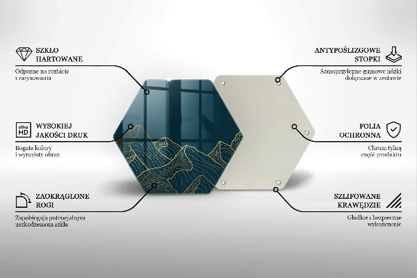 Chopping board glass Abstract mountains