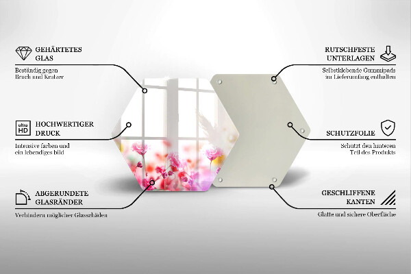 Chopping board glass Flower meadow