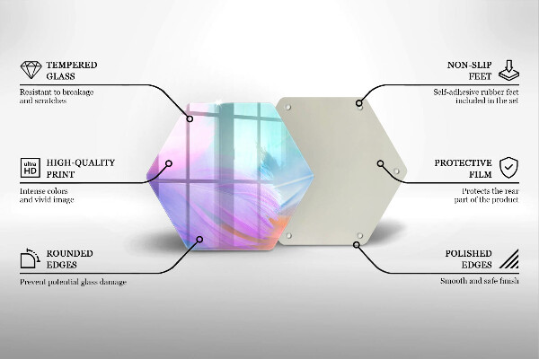 Chopping board glass Pastel feathers